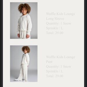 Waffle Kids Lounge Set - Snow Sprinkle Long Sleeve & Pant